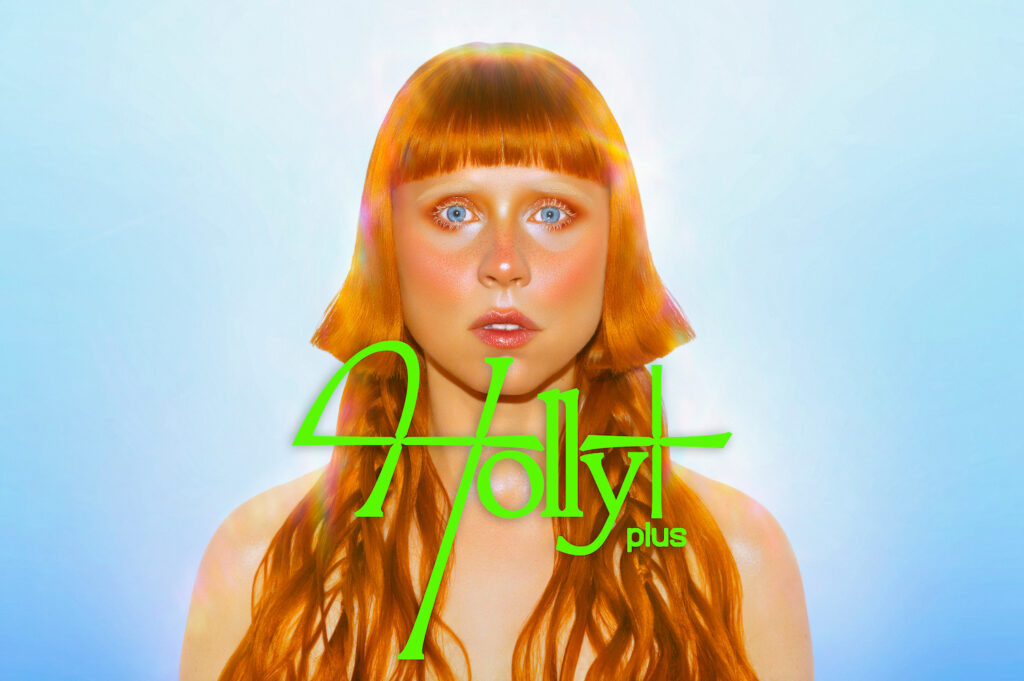 Holly Herndon portrait promoting Holly+ and Spawning DAO, exploring fan participation in AI-generated vocals in Web3 music